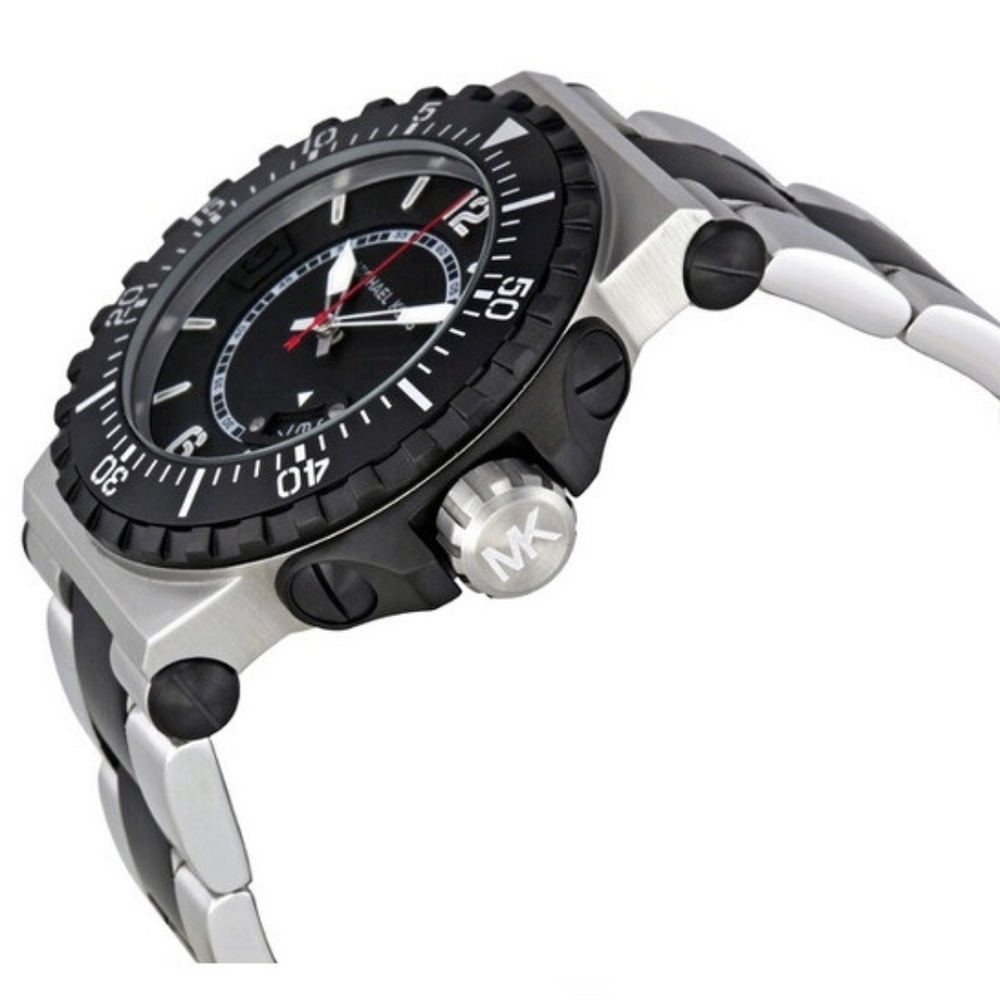 Michael Kors MK Designer Major Quartz Black Dial Men's Watch Stainless Steel - Picture 2 of 12